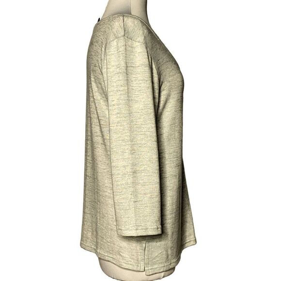 Ink & Ivy Gray Heather 4 Button Henley Top Sz Lg 3/4 Sleeve Pullover Ultra Soft - Picture 3 of 5